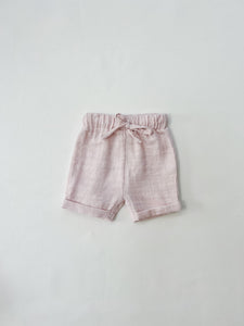 Organic Cotton Basic Cuffed Shorts - Pale Mauve
