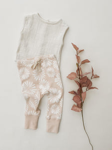 Organic Cotton Footie Cuff Leggings - Daisy Bloom
