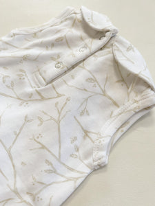 Organic Cotton Sleeveless Peter Pan Bodysuit - Snowberry