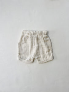 Organic Cotton Basic Cuffed Shorts - Milk