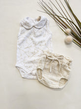 Load image into Gallery viewer, Organic Cotton Sleeveless Peter Pan Bodysuit - Snowberry
