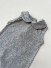 Load image into Gallery viewer, Organic Cotton Sleeveless Peter Pan Bodysuit - Grey Marle
