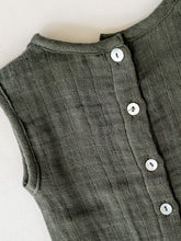 Load image into Gallery viewer, Organic Cotton Button Down Tank - Thyme
