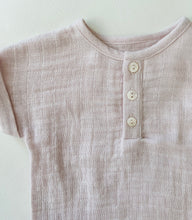 Load image into Gallery viewer, Organic Cotton Henley Tee  - Pale Mauve
