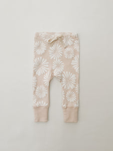 Organic Cotton Footie Cuff Leggings - Daisy Bloom