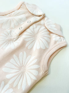 Organic Cotton Sleeveless Peter Pan Bodysuit - Daisy Bloom